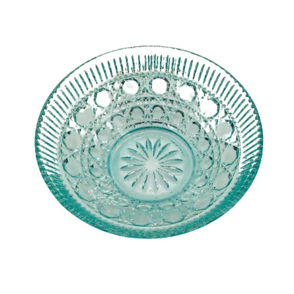 Vintage Federal Glass Windsor Teal Blue Candy Dish